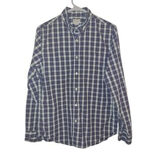 J Crew Long Sleeve Button Up White Purple Plaid Size Small Shirt Preppy Casual